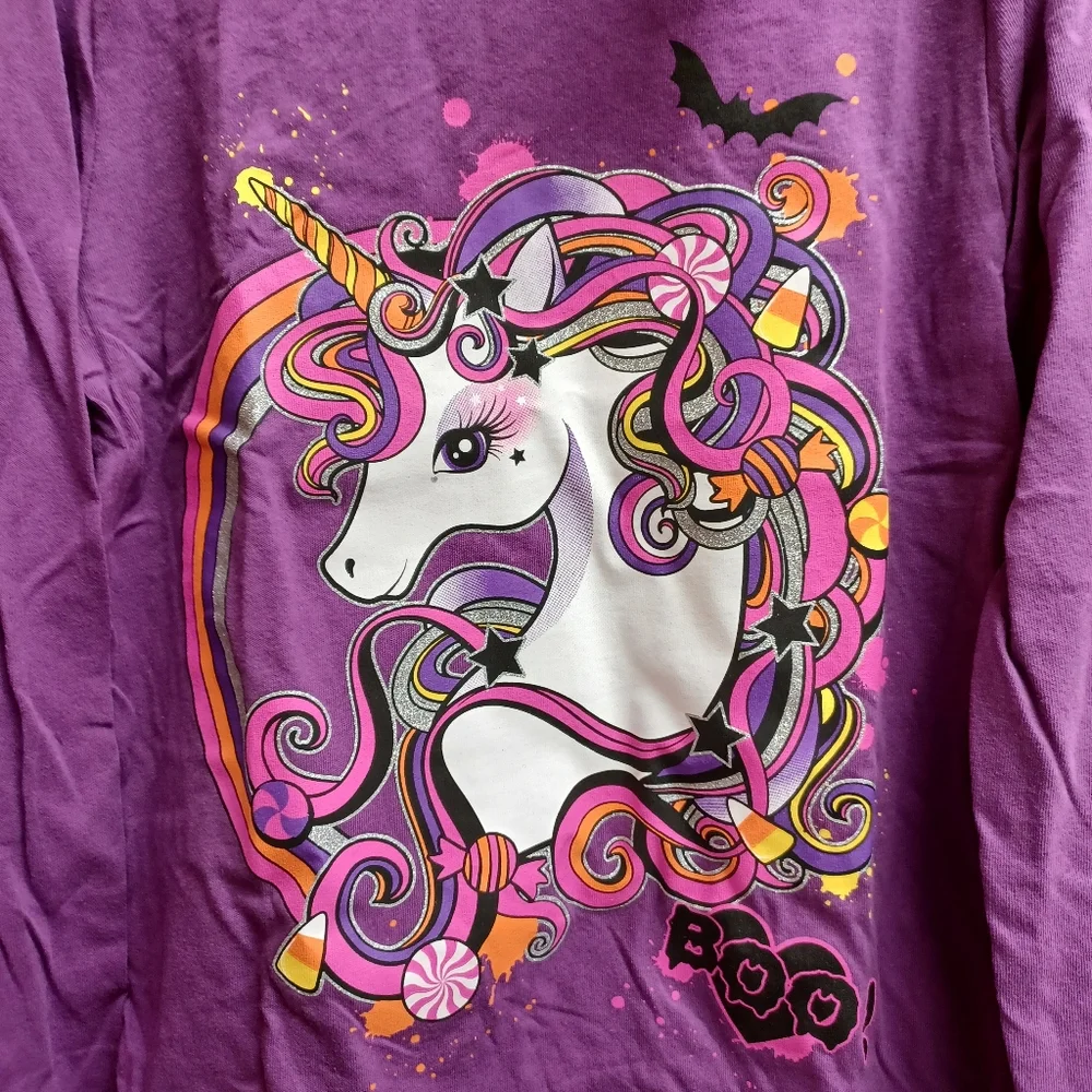 Girls Unicorn Halloween tee sz 7/8